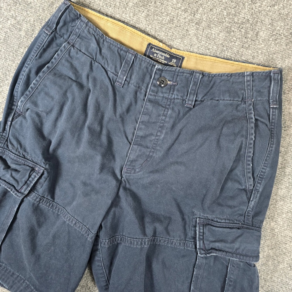 Abercrombie & Fitch Mens Cargo Shorts, Size 29, Blue Casual Outdoors